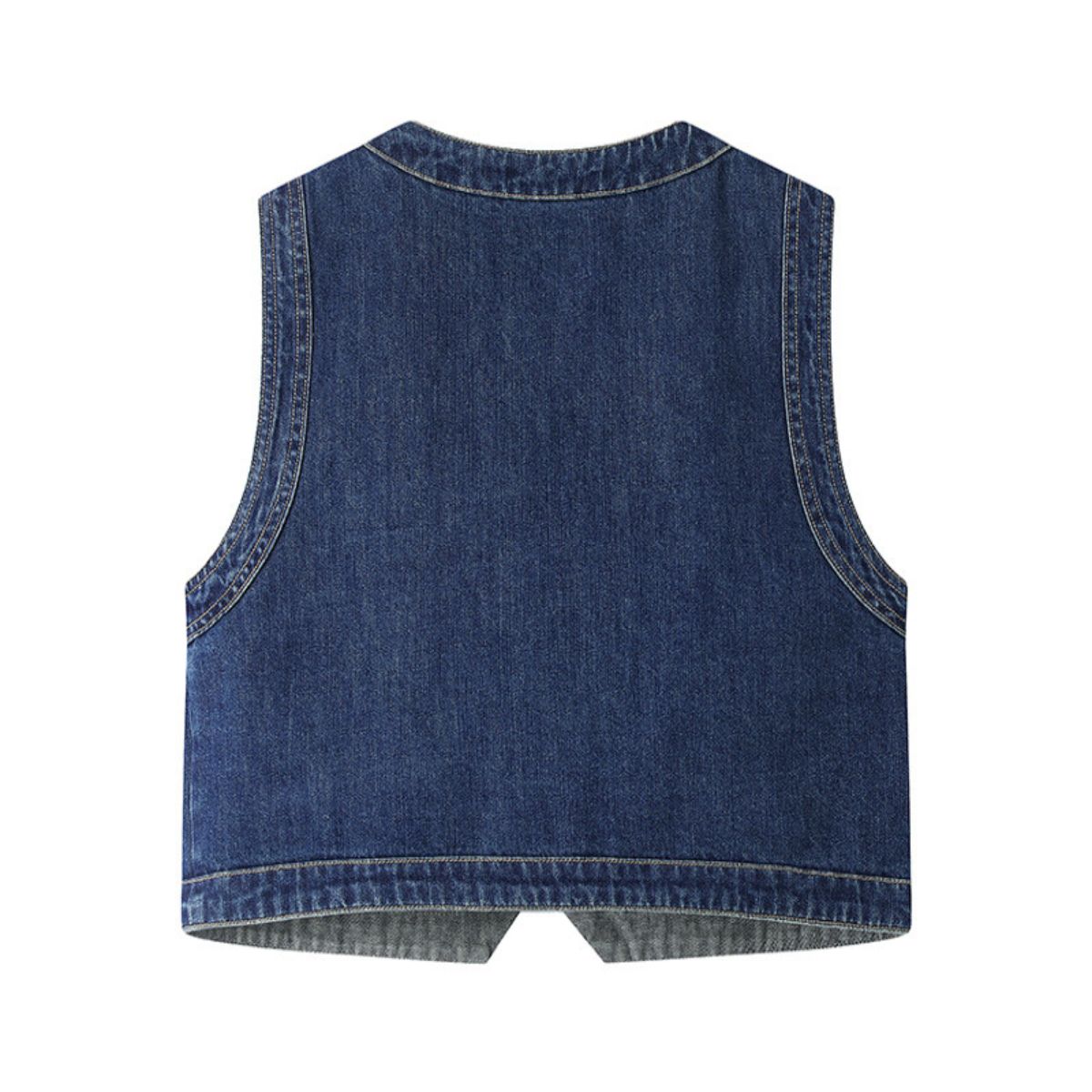 Classic Blue Boxy Denim Vest