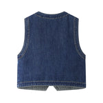 Classic Blue Boxy Denim Vest
