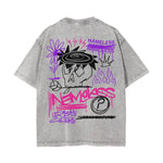 Nameless Graffiti Streetwear Washed Tee-INNBLAC Fashion Apparel