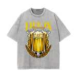 Life is Brewtiful Graphic Washed Tee-INNBLAC Fashion Apparel