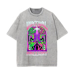 Virtual Hallway Washed Graphic Tee-INNBLAC Fashion Apparel