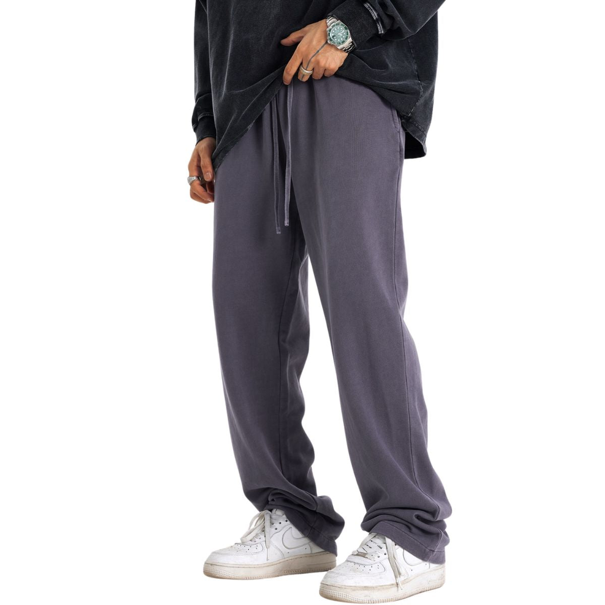 Vintage Washed Straight Leg Joggers-INNBLAC Fashion Apparel