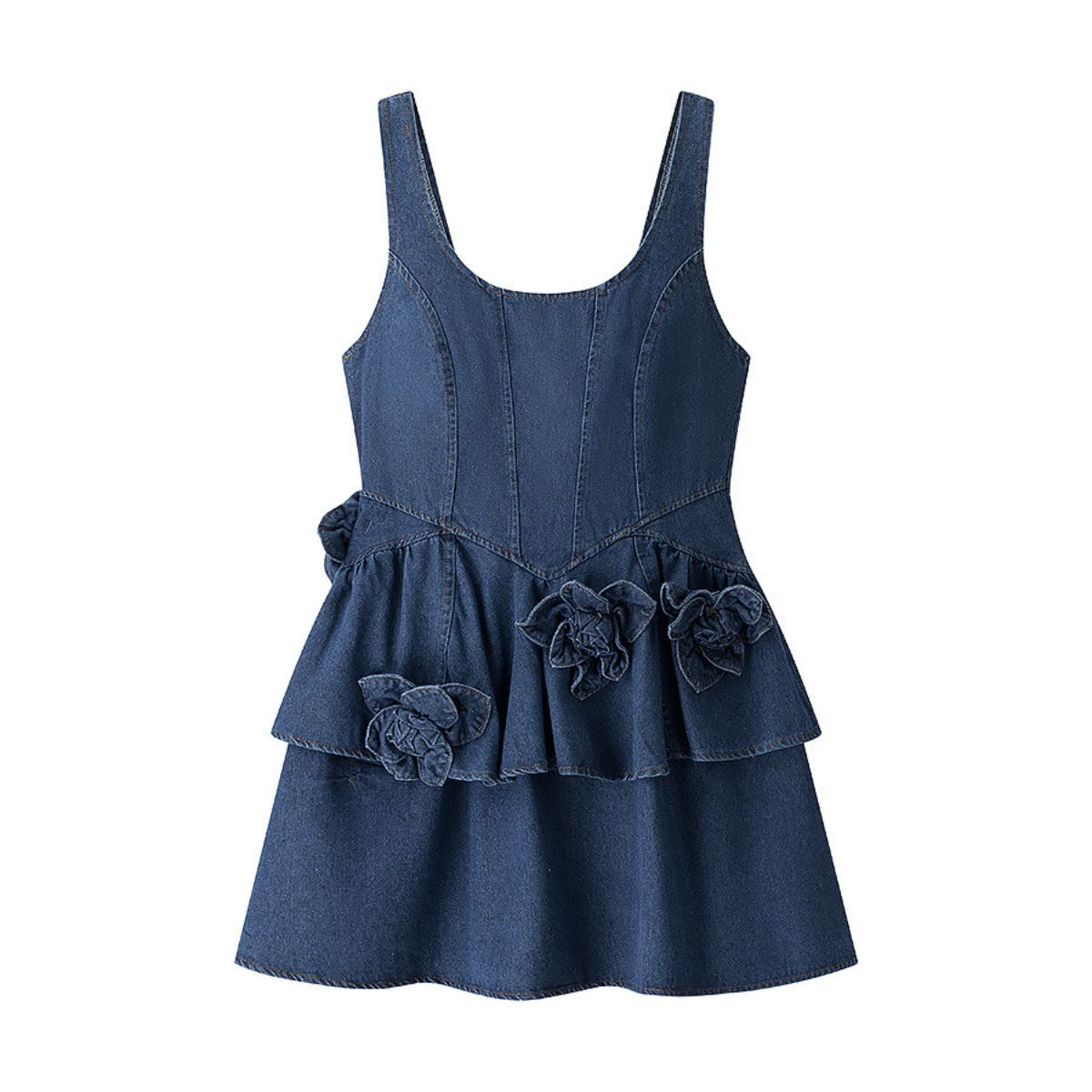 Corset Flower Appliqu¨¦ Ruffle Mini Dress