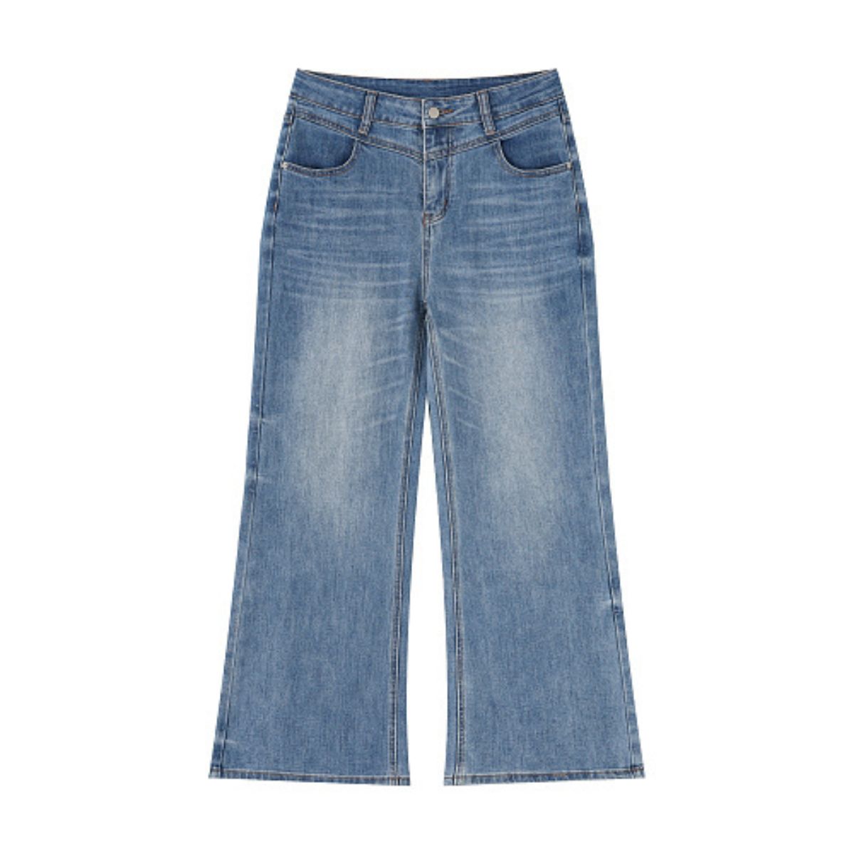 425G Light Wash High-Waisted Wide Leg Jeans