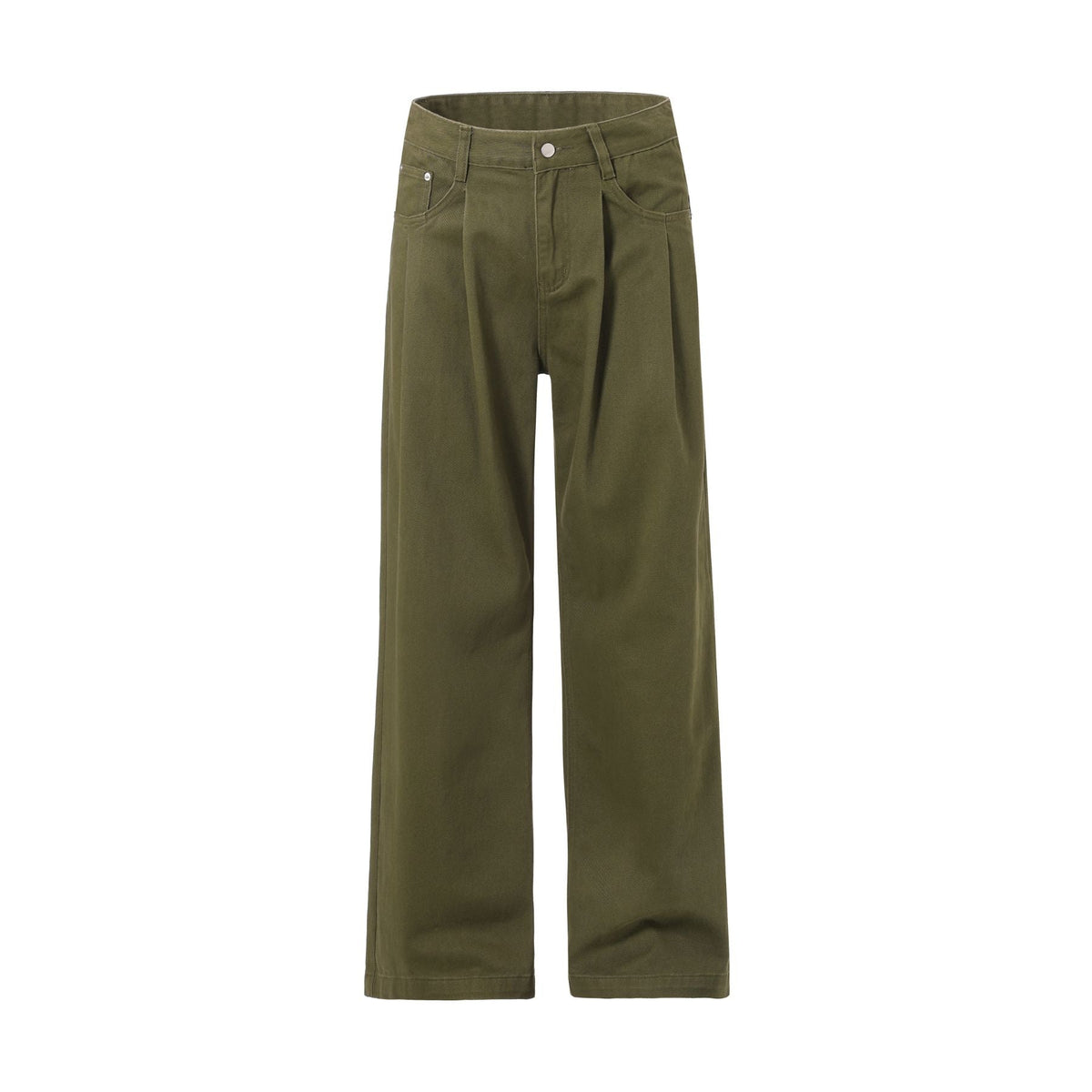 Solid Color Casual Pleated Trousers-INNBLAC Fashion Apparel