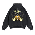 Freak Graphic Double Slider Zip Hoodie-INNBLAC Fashion Apparel