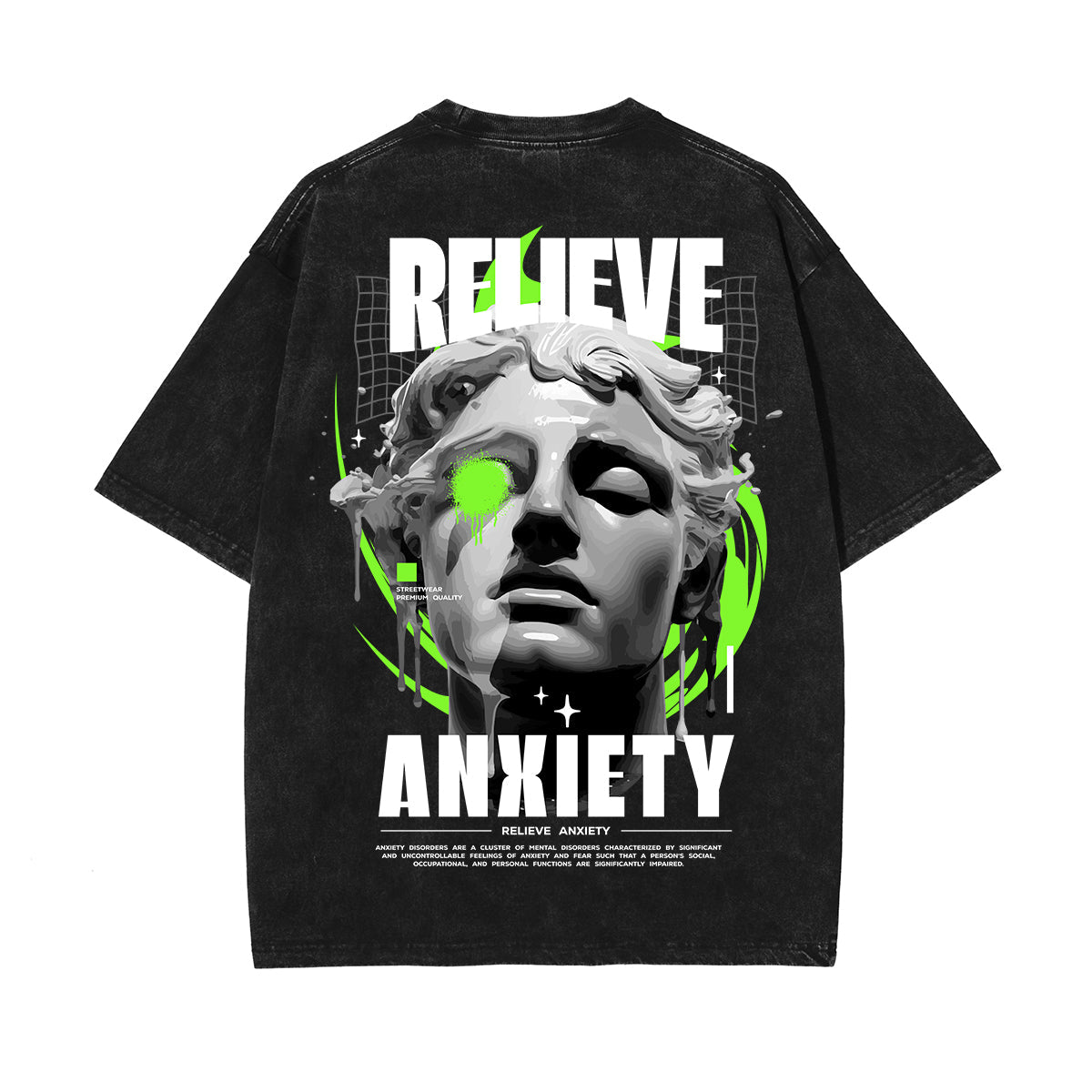 Relieve Anxiety Streetwear Statue Graphic Tee-INNBLAC Fashion Apparel