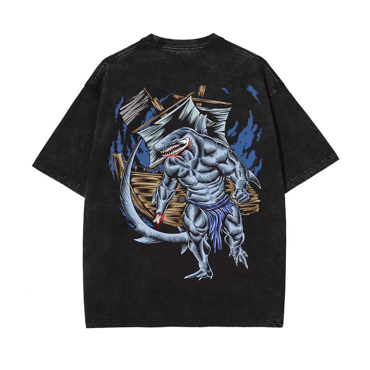 Sea Beast Graphic Washed Tee-INNBLAC Fashion Apparel