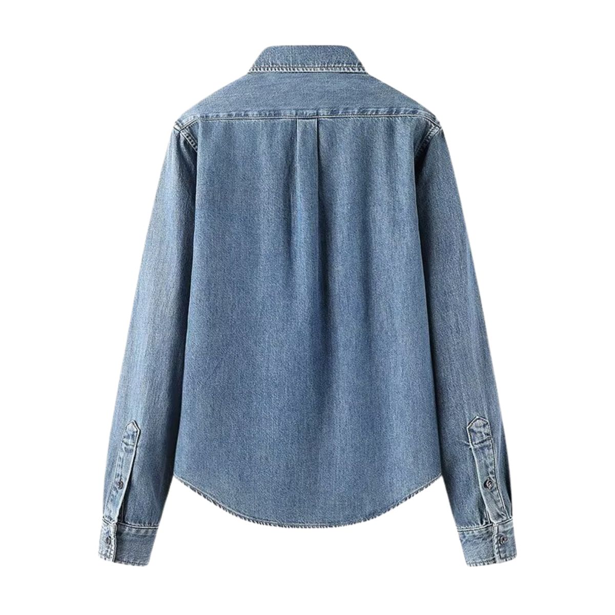 Women's Loose Long-sleeved Denim Shirt Top