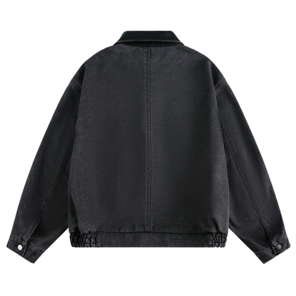 Vintage Washed Distressed Dropped Shoulder Workwear Multi-pocket Denim Jacket