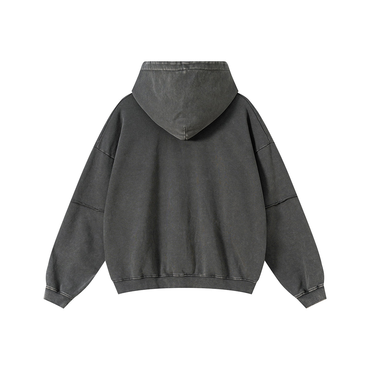Two-Layer Sleeve Acid Washed Cotton Hoodie
