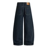 Embellished Dark Blue High Waist Wide Leg Jeans