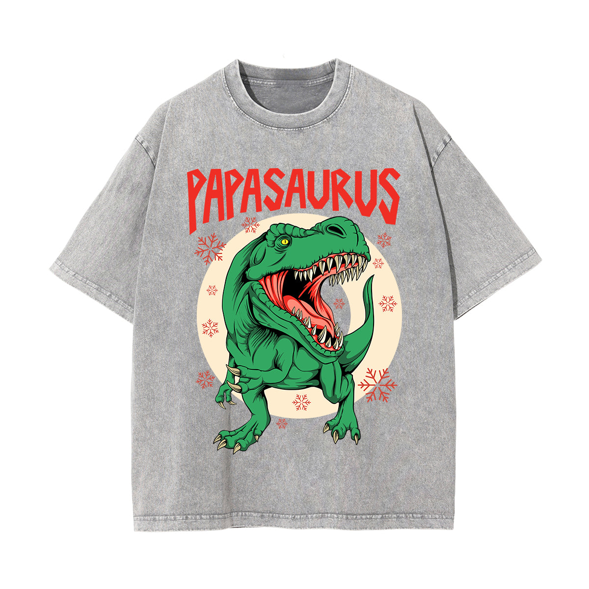 Papasaurus Graphic Heavyweight Washed Tee-INNBLAC Fashion Apparel