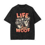 Cute Puppy Stone Wash Graphic Tee-INNBLAC Fashion Apparel