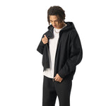 Solid Color Double-Slider Zipper Fleece Hoodie