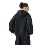 Full Zip-Up Boxy Fit Fleece Hoodie