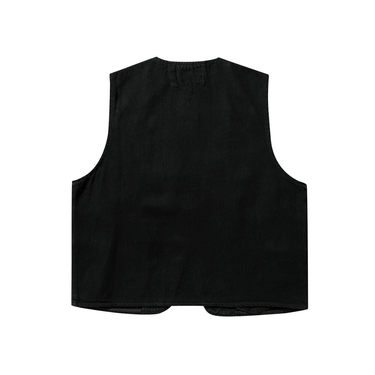 Relaxed Washed Zip-Up Denim Vest