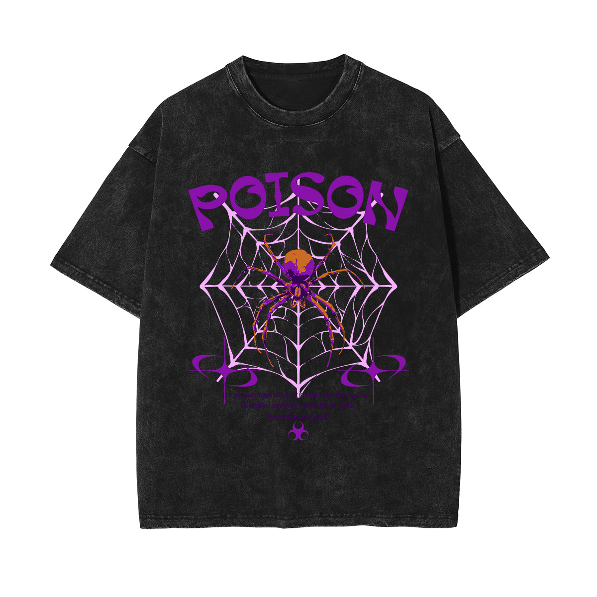 Poison Brutalism Stone Wash Graphic Tee-INNBLAC Fashion Apparel