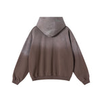 Relaxed Overdyed Ombre Faded Cotton Hoodie