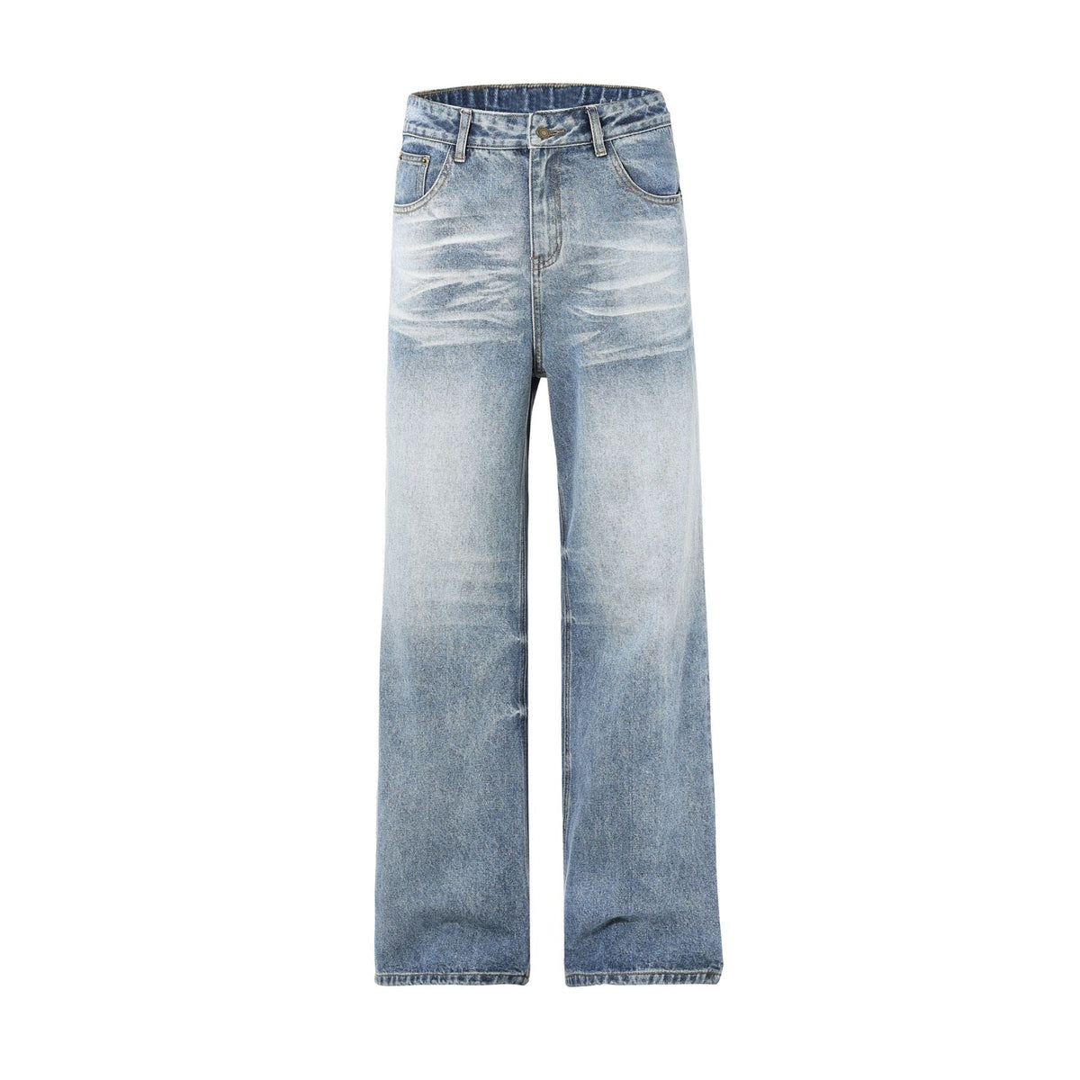 Washed Wrinkles Baggy Jeans-INNBLAC Fashion Apparel