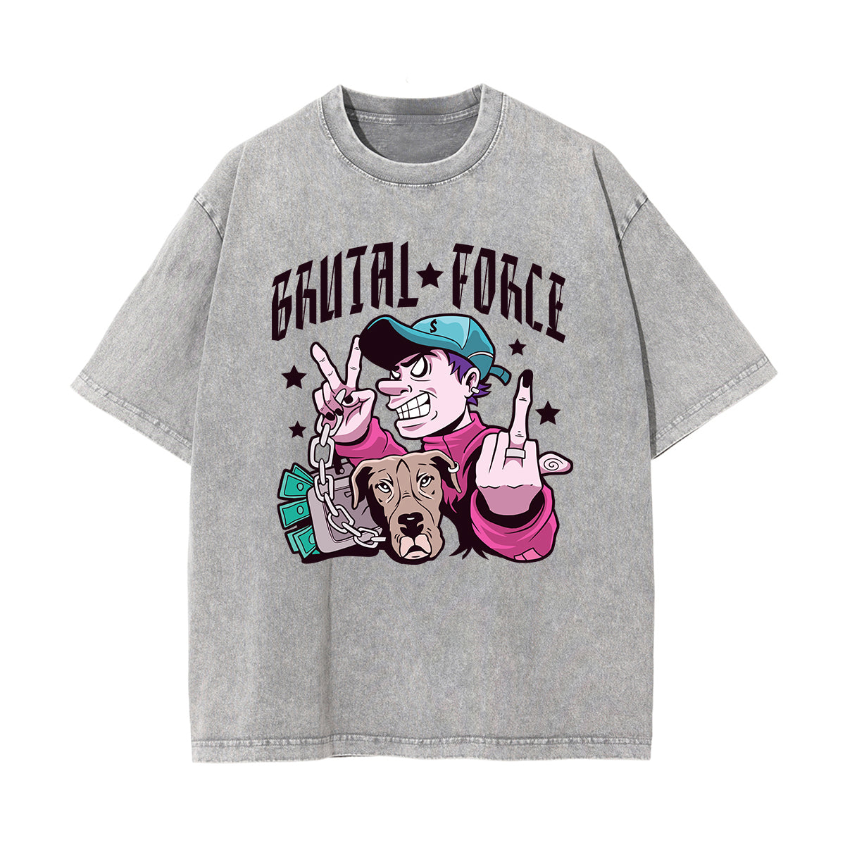 Brutal Force Street Culture Graphic Tee-INNBLAC Fashion Apparel