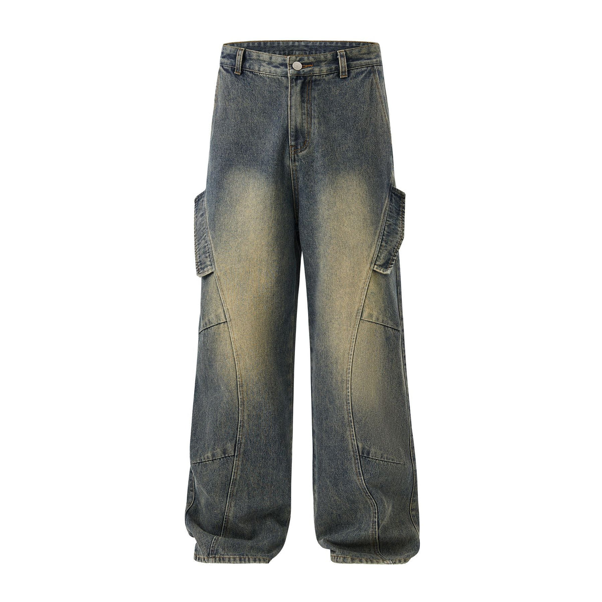 Vintage Washed Straight Leg Jeans-INNBLAC Fashion Apparel