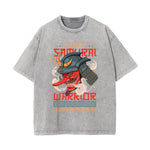 Japanese Samurai Graphic Washed Tee-INNBLAC Fashion Apparel