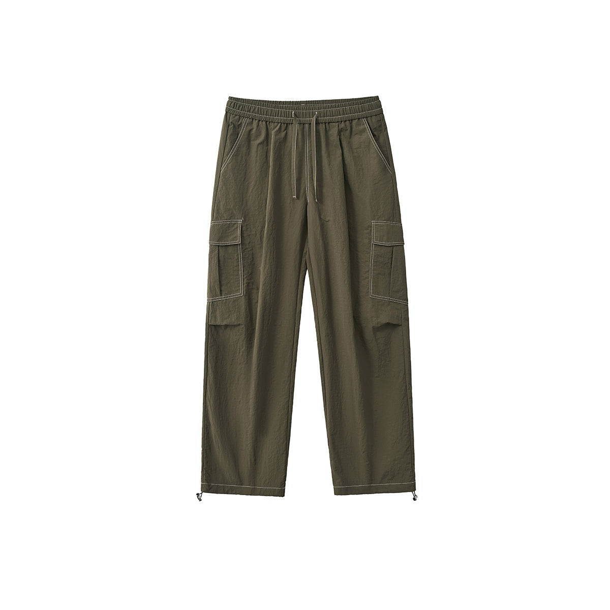 Solid Color Baggy Cargo Pants-INNBLAC Fashion Apparel