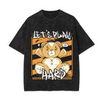 Let's Play Hard Teddy Bear Graphic Tee-INNBLAC Fashion Apparel