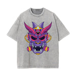 Oni Mask Mecha Graphic Tee-INNBLAC Fashion Apparel