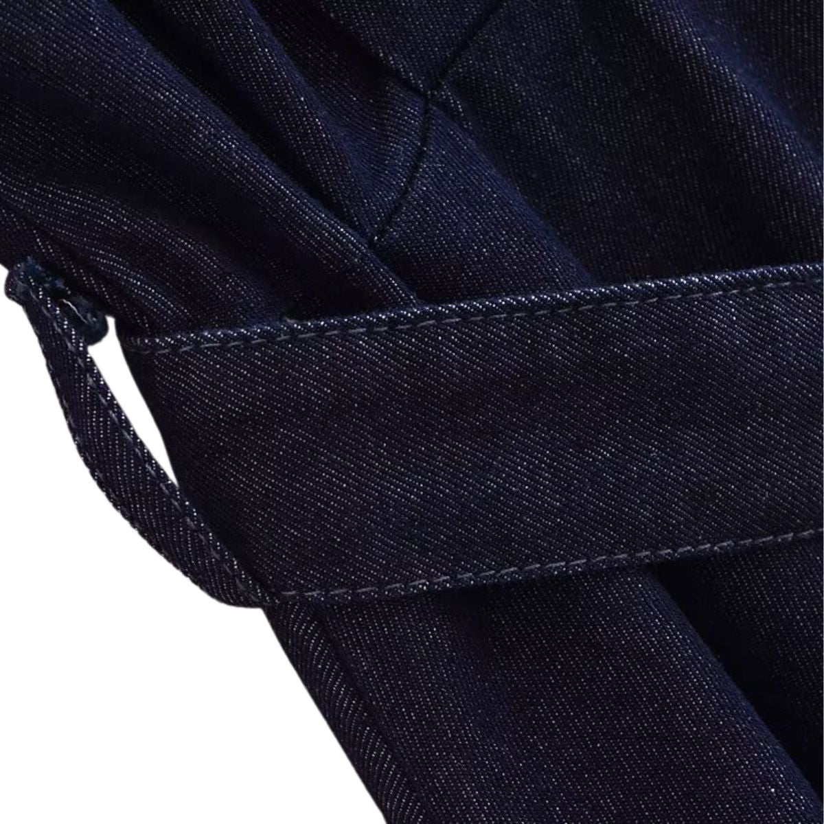 Halter Neck Denim Belted Dress