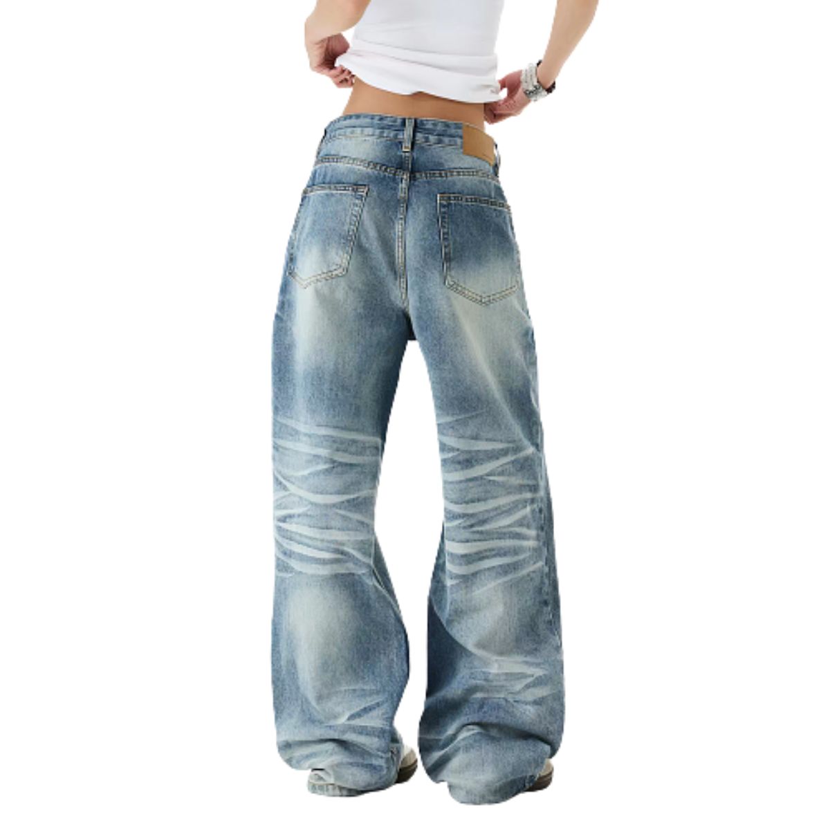 Light Fade Vintage Straight Leg Denim Jeans
