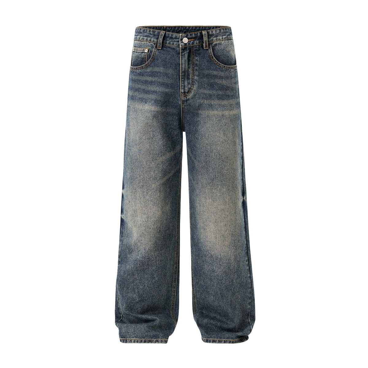 Vintage Washed Straight Leg Jeans-INNBLAC Fashion Apparel