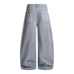Vintage Washed Baggy Curved-Leg Cargo Pants