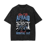 Heavy Meowtall Stone Wash Graphic Tee-INNBLAC Fashion Apparel