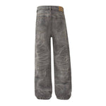 Vintage Washed Distressed Wide Leg Straight Denim Pants