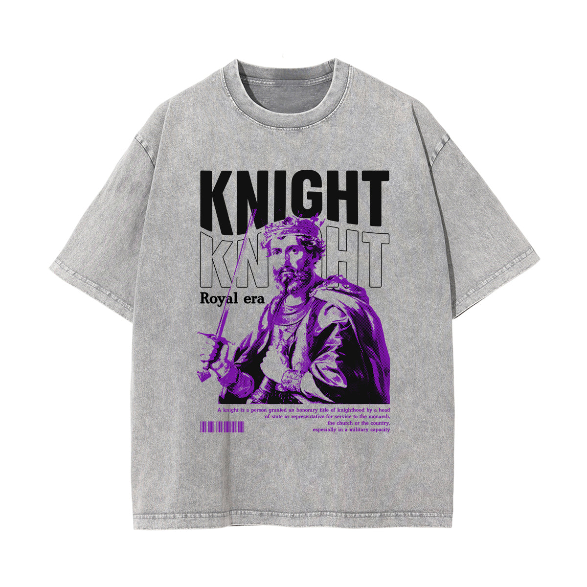 Knight Streetwear Stone Wash Graphic Tee-INNBLAC Fashion Apparel