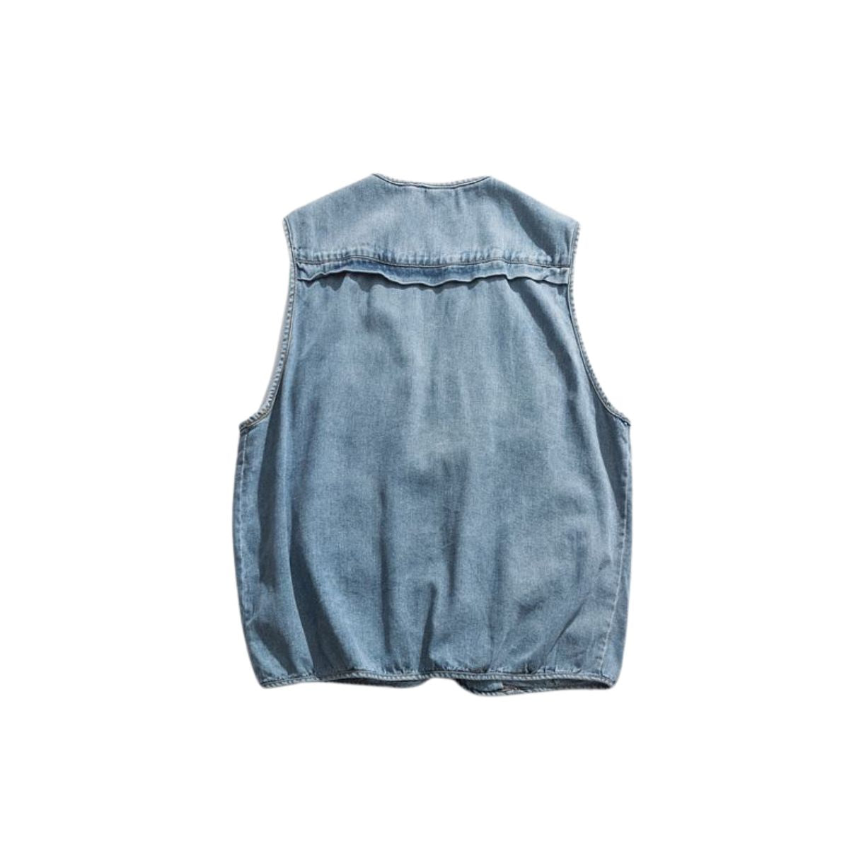 Japanese Vintage Washed Utility Denim Vest