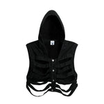 Distressed Cut-Out Denim Hooded Vest