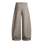 Double-Pleat Baggy Wide-Leg Trousers