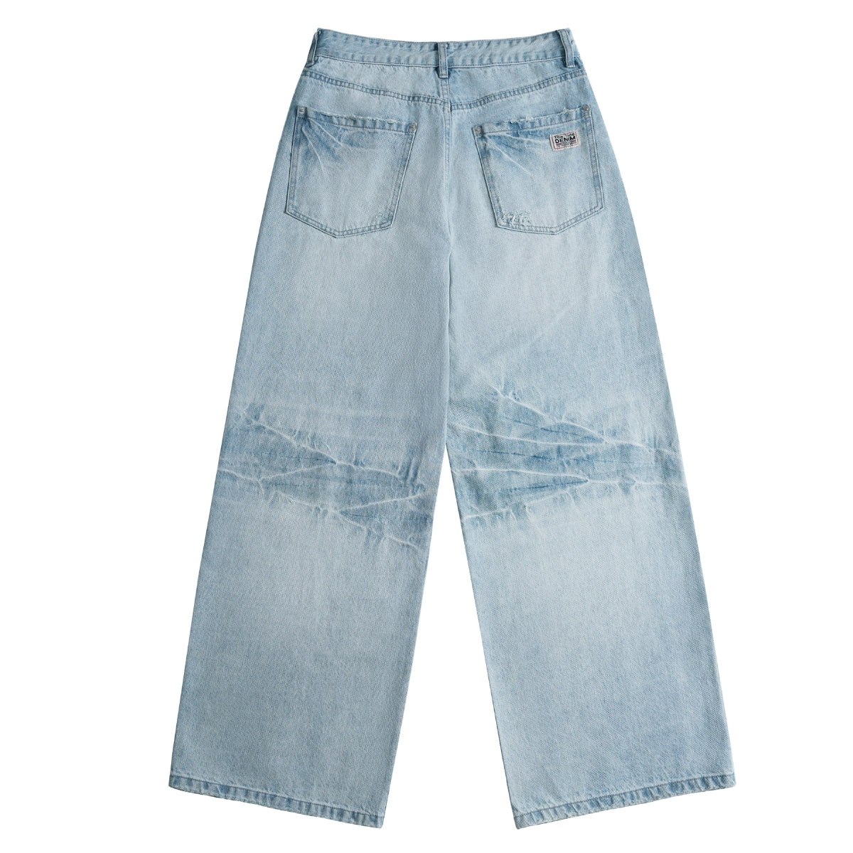Light Wash Ghost Claw Baggy Wide Leg Denim Jeans
