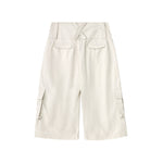 High-Waist Multi-Pocket Cargo Bermuda Shorts