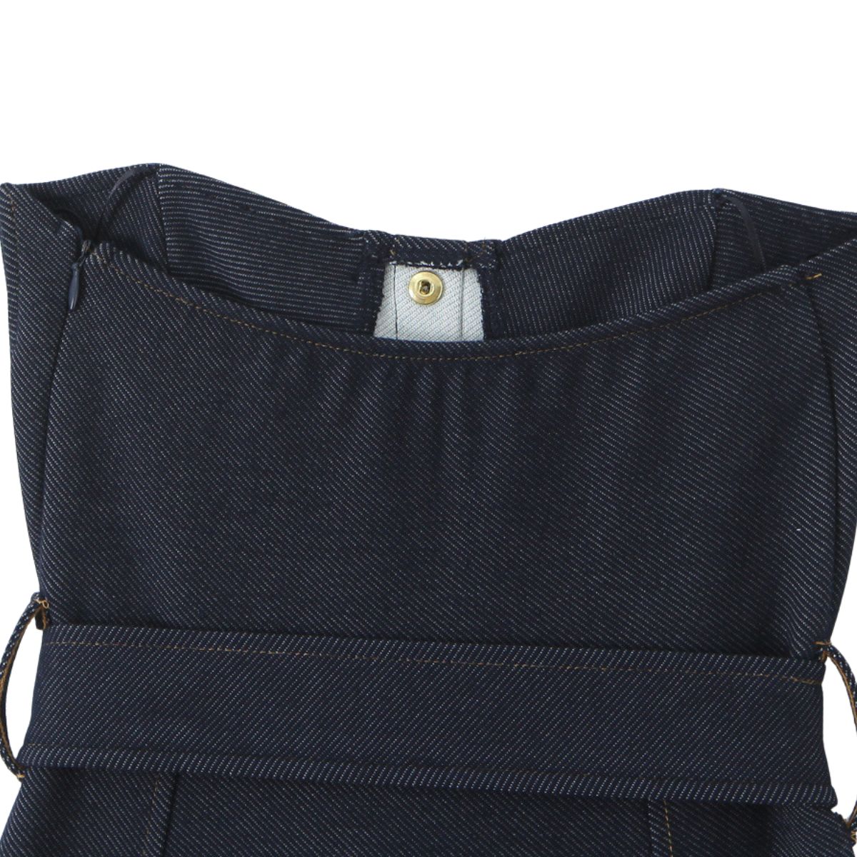 Women's Strapless Belted Denim Midi Dress