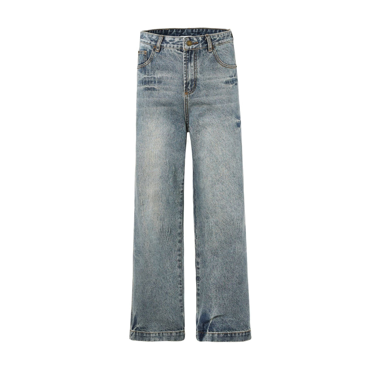 Vintage Wash Straight Leg Jeans-INNBLAC Fashion Apparel