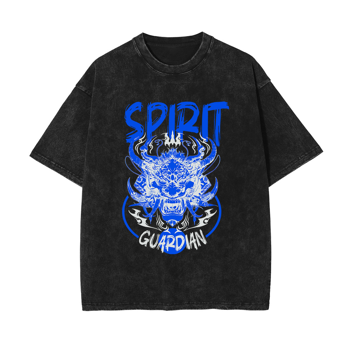 Spirit Guardian Japanese Stone Wash Graphic Tee-INNBLAC Fashion Apparel