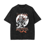 Heavy Meowtall Stone Wash Graphic Tee-INNBLAC Fashion Apparel