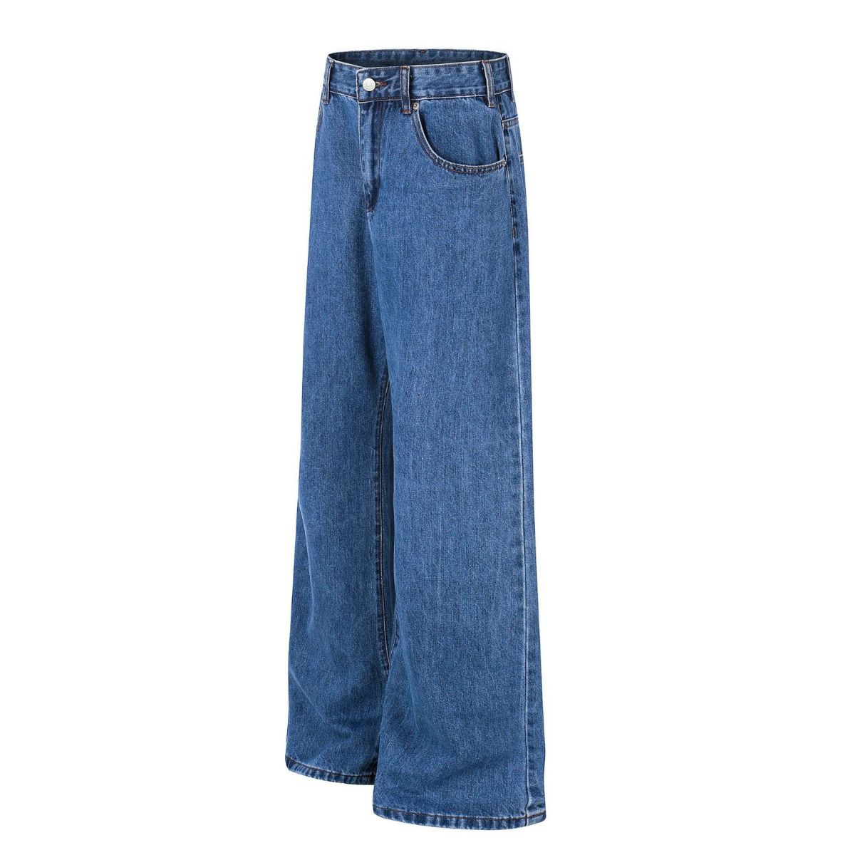 Vintage Blue Wide Leg Washed Denim Jeans