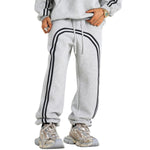 Arc Stripe Thick Baggy Joggers-INNBLAC Fashion Apparel