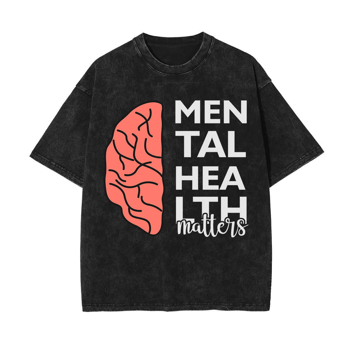 Mental Health Matters & Brain Graphic Tee-INNBLAC Fashion Apparel