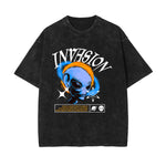 Invasion Brutalism Stone Wash Graphic Tee-INNBLAC Fashion Apparel